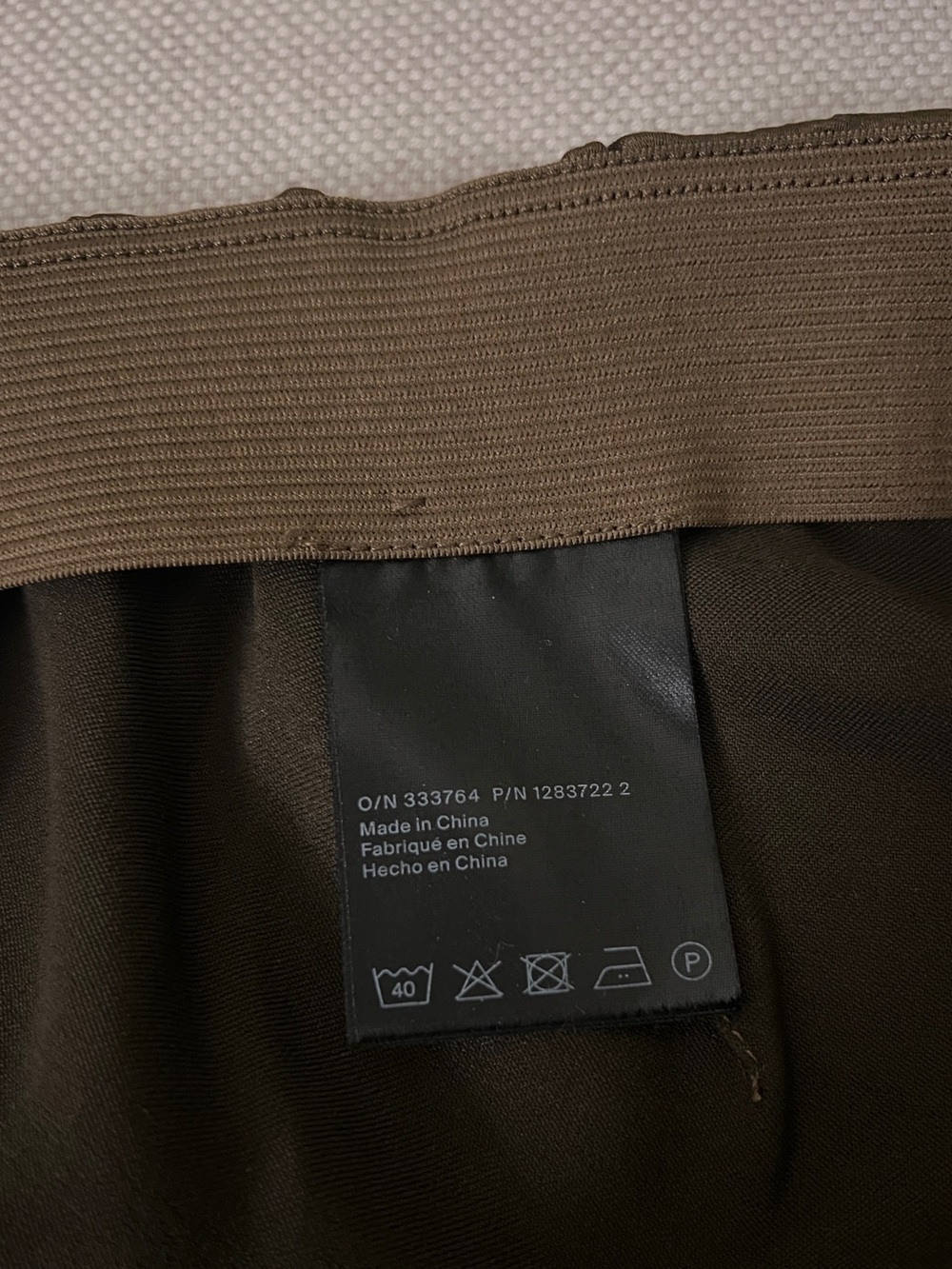 COS Satin Wide-Leg Pants, Elasticated Waistband, Olive-Brown Tone US M - Picture 7 of 12